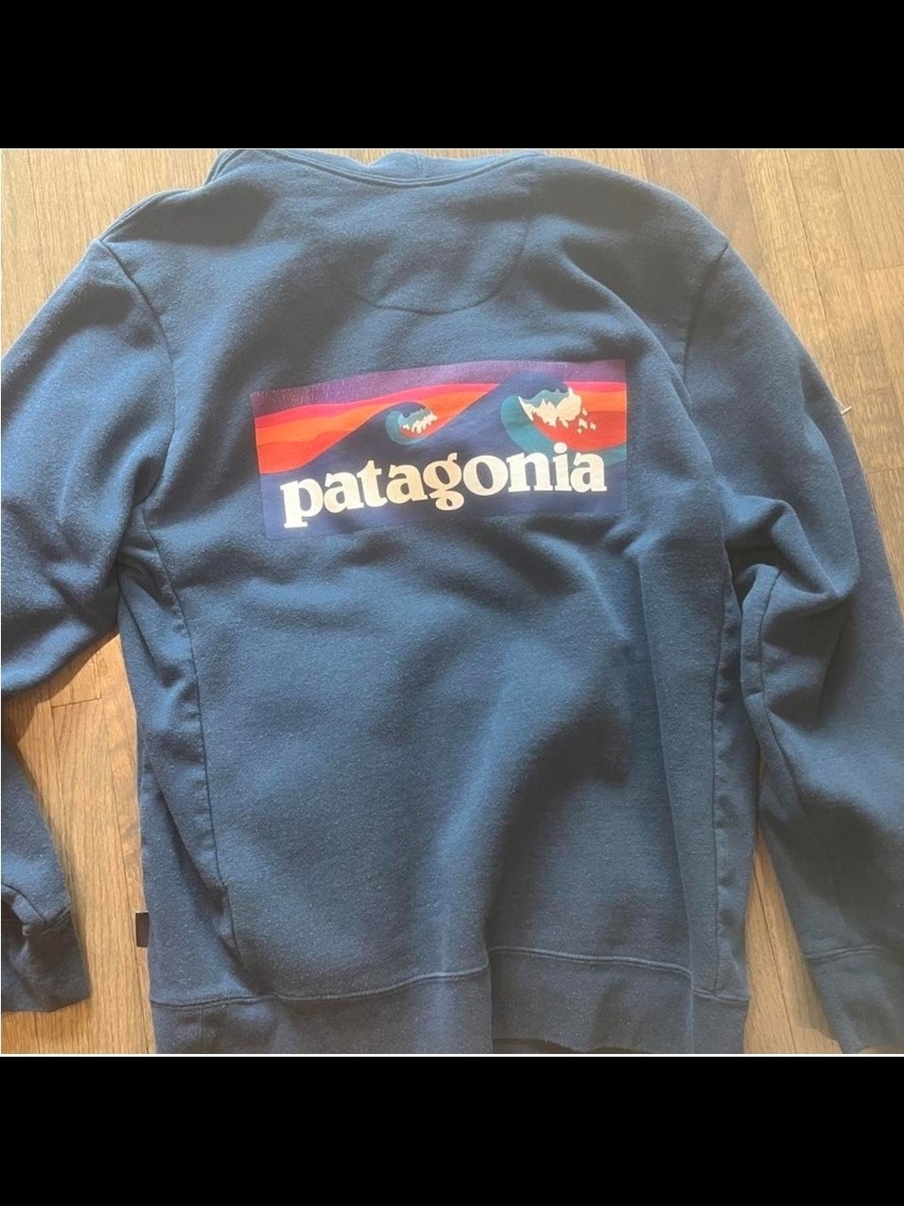 Patagonia Blue Hooded Sweatshirt With Kangaroo Pockets M Guc Unisex